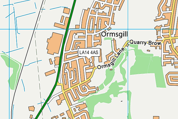 LA14 4AS map - OS VectorMap District (Ordnance Survey)