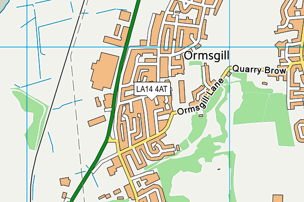 LA14 4AT map - OS VectorMap District (Ordnance Survey)