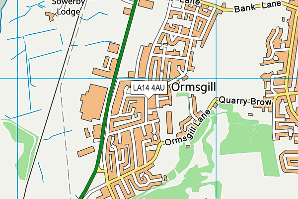 LA14 4AU map - OS VectorMap District (Ordnance Survey)