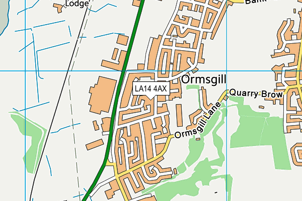 LA14 4AX map - OS VectorMap District (Ordnance Survey)