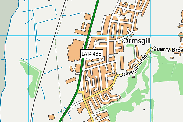 LA14 4BE map - OS VectorMap District (Ordnance Survey)