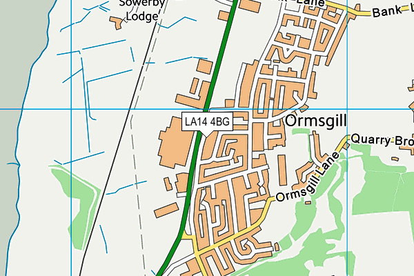 LA14 4BG map - OS VectorMap District (Ordnance Survey)