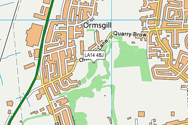 LA14 4BJ map - OS VectorMap District (Ordnance Survey)
