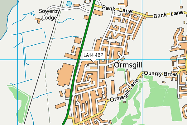 Ormsgill Community Centre map (LA14 4BP) - OS VectorMap District (Ordnance Survey)