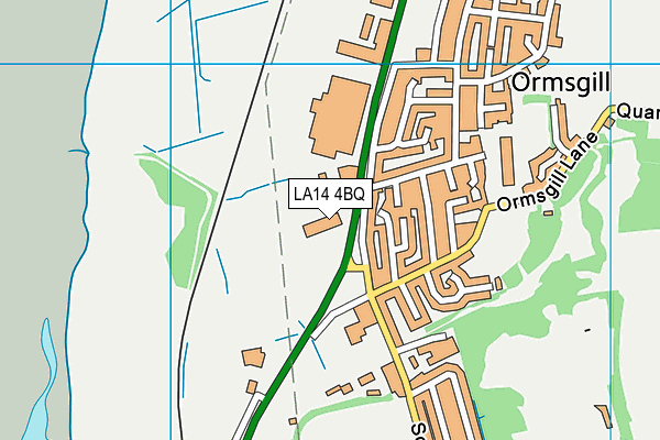 LA14 4BQ map - OS VectorMap District (Ordnance Survey)