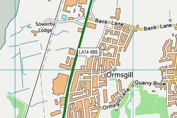 LA14 4BS map - OS VectorMap District (Ordnance Survey)
