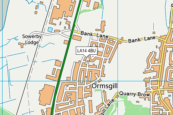 LA14 4BU map - OS VectorMap District (Ordnance Survey)