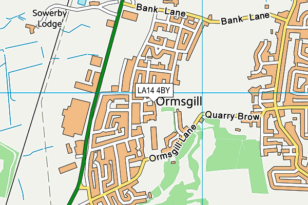 LA14 4BY map - OS VectorMap District (Ordnance Survey)