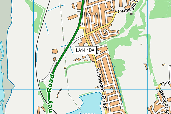 LA14 4DA map - OS VectorMap District (Ordnance Survey)