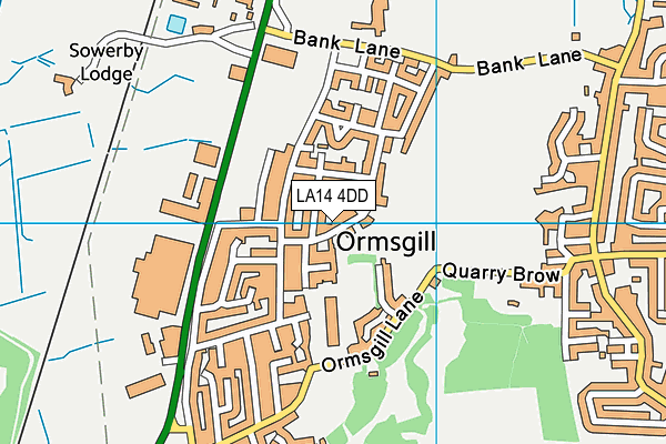 LA14 4DD map - OS VectorMap District (Ordnance Survey)