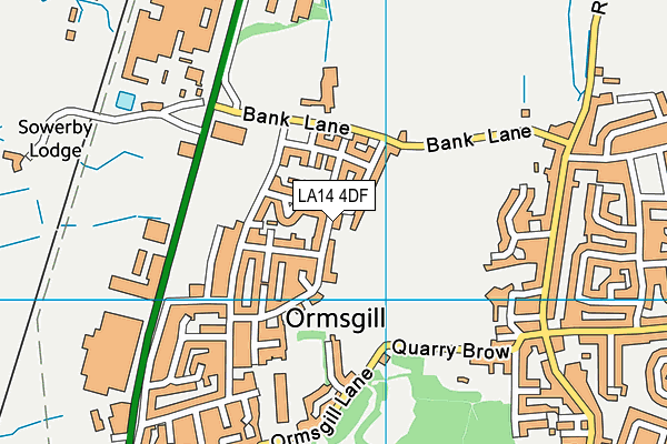 LA14 4DF map - OS VectorMap District (Ordnance Survey)