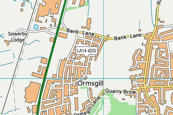 LA14 4DG map - OS VectorMap District (Ordnance Survey)