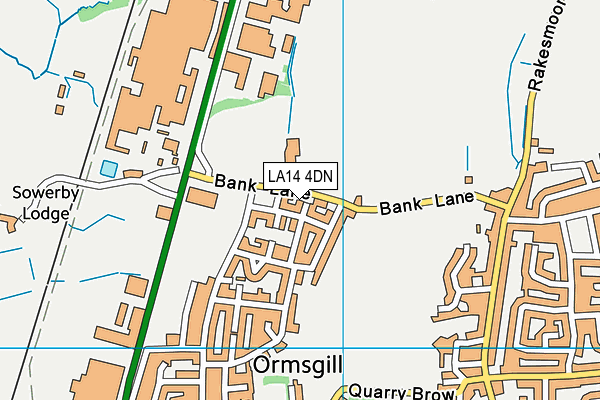 LA14 4DN map - OS VectorMap District (Ordnance Survey)