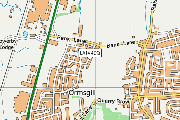 LA14 4DQ map - OS VectorMap District (Ordnance Survey)