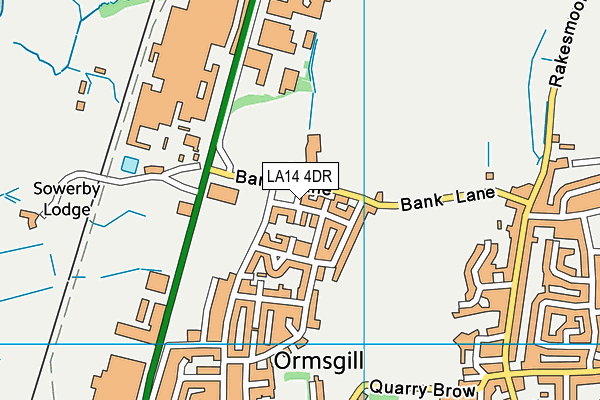 LA14 4DR map - OS VectorMap District (Ordnance Survey)