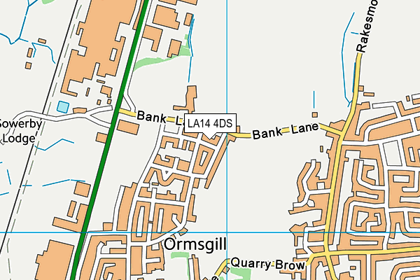 LA14 4DS map - OS VectorMap District (Ordnance Survey)