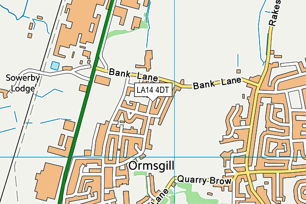 LA14 4DT map - OS VectorMap District (Ordnance Survey)