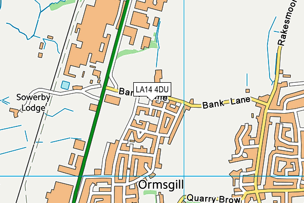 LA14 4DU map - OS VectorMap District (Ordnance Survey)