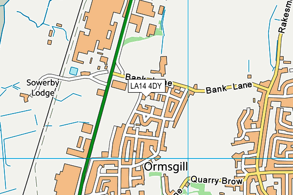 LA14 4DY map - OS VectorMap District (Ordnance Survey)