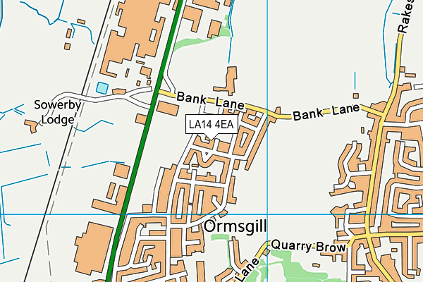 LA14 4EA map - OS VectorMap District (Ordnance Survey)