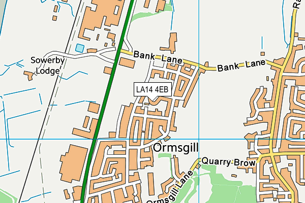 LA14 4EB map - OS VectorMap District (Ordnance Survey)