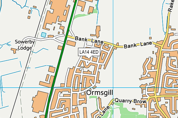 LA14 4ED map - OS VectorMap District (Ordnance Survey)