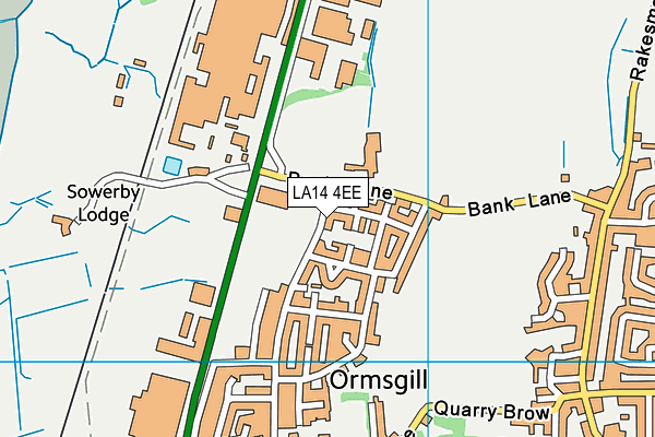 LA14 4EE map - OS VectorMap District (Ordnance Survey)