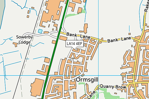 LA14 4EF map - OS VectorMap District (Ordnance Survey)