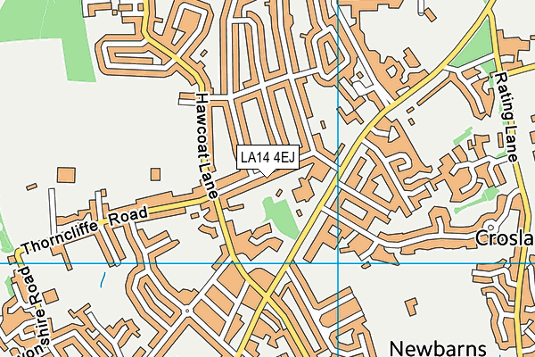 LA14 4EJ map - OS VectorMap District (Ordnance Survey)