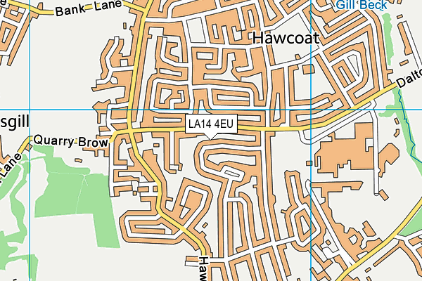 LA14 4EU map - OS VectorMap District (Ordnance Survey)