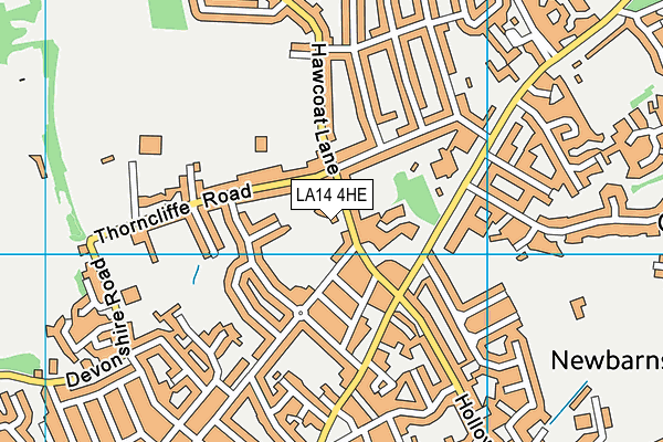 LA14 4HE map - OS VectorMap District (Ordnance Survey)