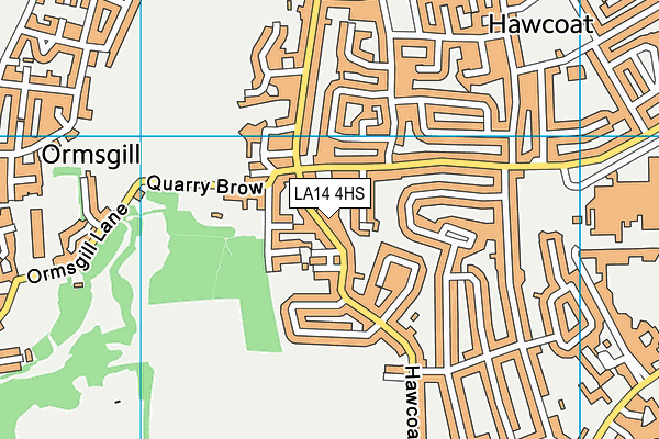 LA14 4HS map - OS VectorMap District (Ordnance Survey)