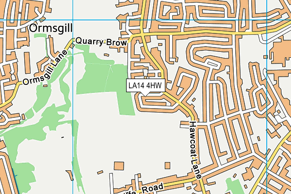 LA14 4HW map - OS VectorMap District (Ordnance Survey)