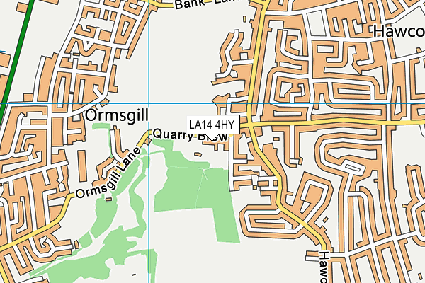LA14 4HY map - OS VectorMap District (Ordnance Survey)