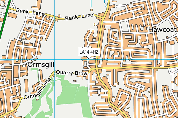 LA14 4HZ map - OS VectorMap District (Ordnance Survey)