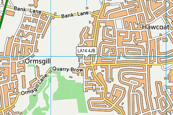 LA14 4JB map - OS VectorMap District (Ordnance Survey)
