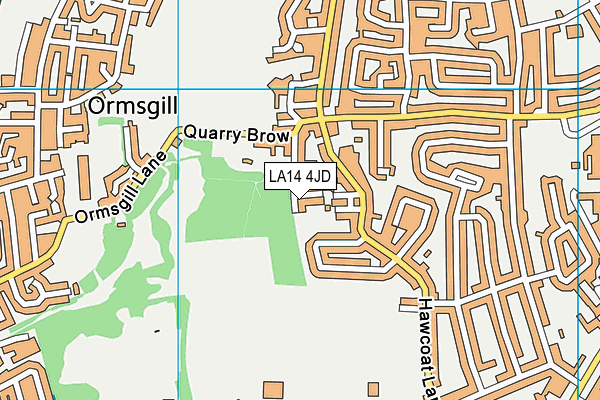 LA14 4JD map - OS VectorMap District (Ordnance Survey)