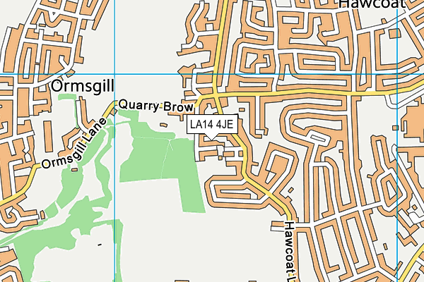 LA14 4JE map - OS VectorMap District (Ordnance Survey)