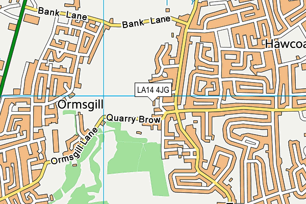 LA14 4JG map - OS VectorMap District (Ordnance Survey)