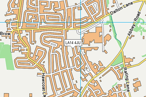 LA14 4JU map - OS VectorMap District (Ordnance Survey)