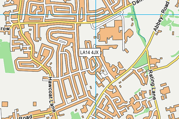 LA14 4JX map - OS VectorMap District (Ordnance Survey)
