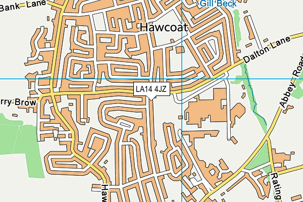 LA14 4JZ map - OS VectorMap District (Ordnance Survey)