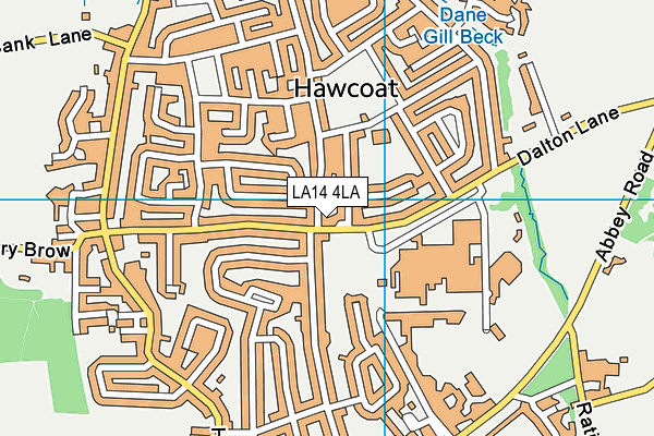 LA14 4LA map - OS VectorMap District (Ordnance Survey)