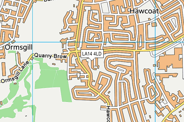 LA14 4LD map - OS VectorMap District (Ordnance Survey)
