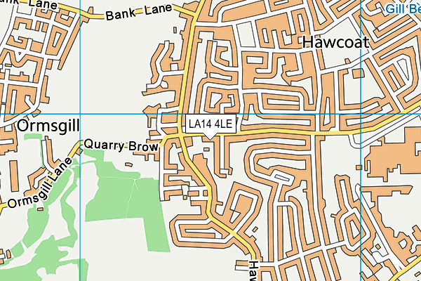 LA14 4LE map - OS VectorMap District (Ordnance Survey)