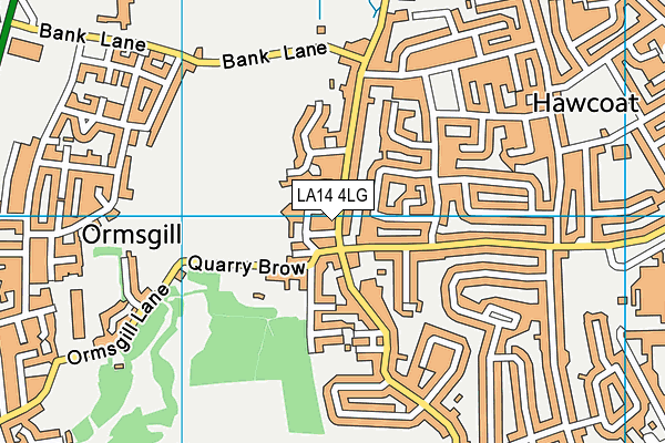LA14 4LG map - OS VectorMap District (Ordnance Survey)