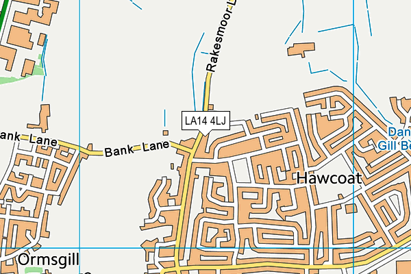 LA14 4LJ map - OS VectorMap District (Ordnance Survey)