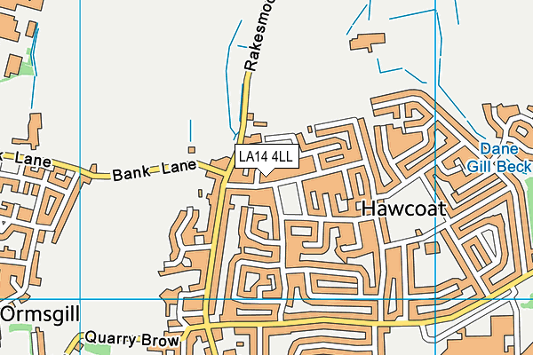 LA14 4LL map - OS VectorMap District (Ordnance Survey)