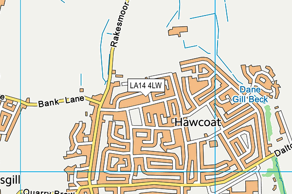 LA14 4LW map - OS VectorMap District (Ordnance Survey)