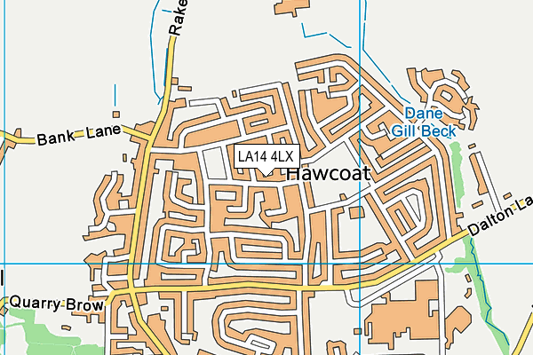 LA14 4LX map - OS VectorMap District (Ordnance Survey)